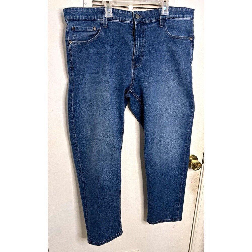 IZOD Mens Jeans 40x30 Blue Denim Straight Leg Comfort Stretch Casual Preowned